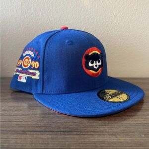 New Era Chicago Cubs 59Fifty Fitted Hat Size 7 1/8 1990 ASG Patch Blue Red UV